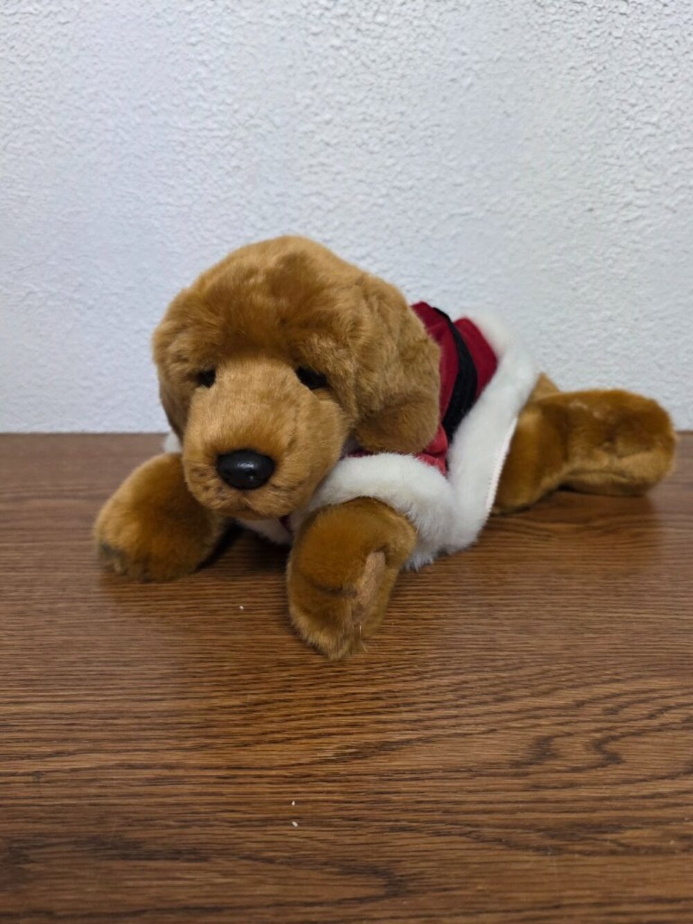 Plush Golden Retriever wearing Santa Coat 12" Stuffed Animal